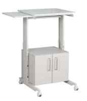 Bureau de travail multifonctionnel TWINCO, bureau d'ordinateur mobile réglable en hauteur avec roulettes