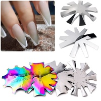Vente en gros de New Fantasy French Nail Art Modèle en acier inoxydable pour la fabrication d'ongles en cristal Poignée en plastique pour salon de manucure Beauté