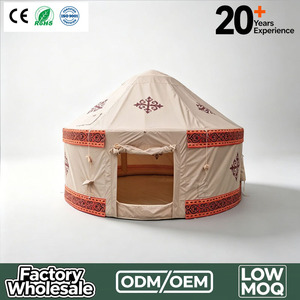 Tente yourte gonflable - Abri de <span class=keywords><strong>camping</strong></span> portable de style mongol sans installation avec motifs ethniques pour le glamping et les événements en plein air - Product Image 1