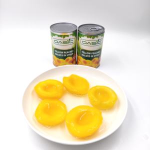 425G Good Brand Factory Mitades de melocotón amarillo enlatado en almíbar ligero - Product Image 4