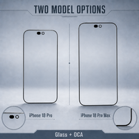 Verre avant OCA pour iPhone 18 Pro 6,3 pouces – Verre extérieur préinstallé avec OCA pour réparation d'écran – Prix de gros en vrac pour ateliers de remise à neuf