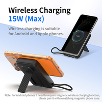 Banque d'alimentation portable 10000 mAh avec charge rapide USB PD 3.0 & QC 4+, câble Type-C intégré, écran LED et support magnétique