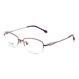 Guoda Optics – monture de lunettes demi-cerclée en titane pur pour femmes, rectangulaire, légère, à double usage, pour toutes les formes de visage - Product Image 5