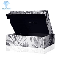 Boîte d'expédition en carton ondulé noir personnalisée pour cadeaux de luxe : chaussures, vêtements, t-shirts, chaussettes, cravates, parfums