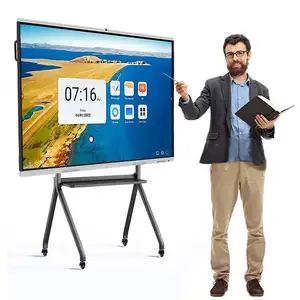 Papan tulis Digital layar sentuh inframerah, papan Digital interaktif konferensi pengajaran Video untuk kelas Lcd