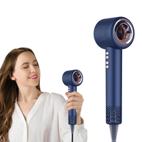 Qualité fiable moderne 3 vitesses de vent bleu fer négatif lisse sèche-cheveux avec boîte-cadeau pour les filles