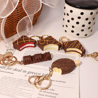Llaveros de PVC con Impresión Digital de Miniaturas Realistas de Chocolate, Snacks, Helados, Pasteles y Tartas - ¡Lo Más Vendido en Tendencia de Moda!