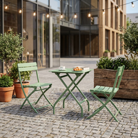 Ensemble de table et de chaises pliantes carrées en alliage d'aluminium ODM pour l'extérieur, meubles de balcon, terrasses, espaces de loisirs extérieurs multiples