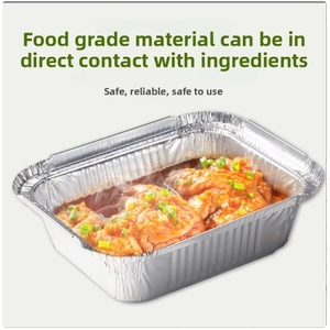 Conteneur <span class=keywords><strong>alimentaire</strong></span> jetable en <span class=keywords><strong>aluminium</strong></span> de 600 ml et 900 ml avec couvercle en PP, forme rectangulaire, boîte à lunch à emporter pour servir des plats en <span class=keywords><strong>aluminium</strong></span> - Product Image 5