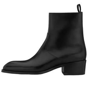 Stivali Chelsea Invernali Classici da Uomo su Misura con Chiusura a Zip, Tomaia in Pelle e Colore Personalizzato alla Moda - Product Image 5