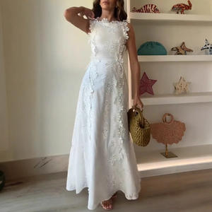 <span class=keywords><strong>Ropa</strong></span> Vintage para <span class=keywords><strong>Mujer</strong></span>, Estilo Independiente, Venta Especial, Encaje Bordado, Sin Mangas, Estilo Vacacional, Ajustada y Larga - Product Image 4