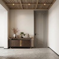 Porte coulissante intérieure en bois sur mesure, style moderne et minimaliste, pour chambre et hôtel, avec âme pleine et surface finie, fabrication OEM/ODM en usine
