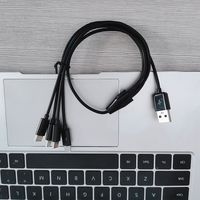 Kabel USB Multi Putih 3A 4FT Kabel Pengisi Daya USB Universal 4in1 Kabel Pengisi Daya Multi Adaptor Port Tipe-C/Micro USB