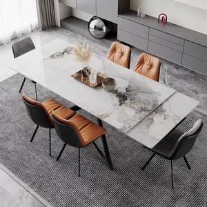 Đồ NỘI THẤT PHÒNG ăn đặt ý trượt có thể thu vào biến đổi có thể mở rộng đá travertine bàn ăn cho 4 6 8 chỗ ngồi - Product Image 2