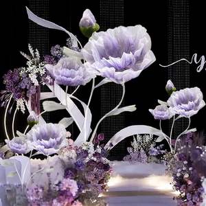 Flores Artificiales Grandes de Color Morado con Base para Exhibición, Ideales para Decoración de Bodas, Escaparates, Flor <span class=keywords><strong>Gigante</strong></span> de Seda Artificial de 1.67 Metros (1 Pieza) - Product Image 6