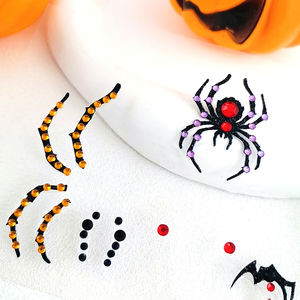 Autocollants pour le visage d'Halloween en gros, bijoux pour le visage, araignée, chauve-souris, strass, <span class=keywords><strong>maquillage</strong></span> d'<span class=keywords><strong>horreur</strong></span>, tatouage pour le visage 3D auto-adhésif - Product Image 4