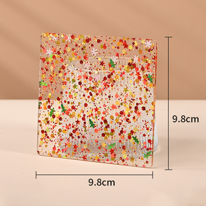 Tùy chỉnh biểu tượng long lanh Acrylic Coaster bán buôn Vòng Acrylic Coaster tùy chỉnh Acrylic long lanh Coaster - Product Image 5