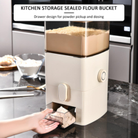 6L Grande Capacité Cuisine Conteneur Seau Étanche À L'humidité Boîte De Riz Résistant Aux Insectes Poubelle À Riz Hermétique Conteneur De Stockage De Farine