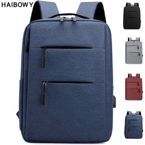 Haibowy công suất lớn polyester không thấm nước trường du lịch Ba lô USB Trọng lượng nhẹ túi máy tính xách tay kinh doanh - Product Image 1