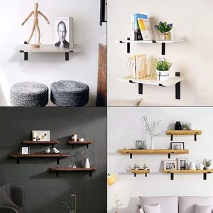 Estante <span class=keywords><strong>flotante</strong></span> de esquina en forma de L personalizado de fábrica soportes de montaje en pared para placa de madera - Product Image 5