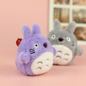 批发可爱龙猫毛绒毛绒玩具定制卡通龙猫毛绒动物超软毛皮钥匙扣吊坠促销礼品 - Product Image 6