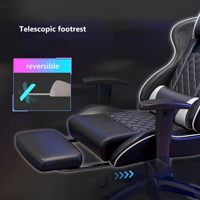 Chaise de jeu ergonomique de haute qualité en cuir noir avec dossier et siège inclinables, réglable en hauteur et pivotante