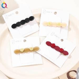 QIYUE การออกแบบขนาดเล็กดอกกุหลาบประกบสีเป็ดคีบกิ๊บติดผมคลิปขอบอาวุโสคลิปแงะ - Product Image 4