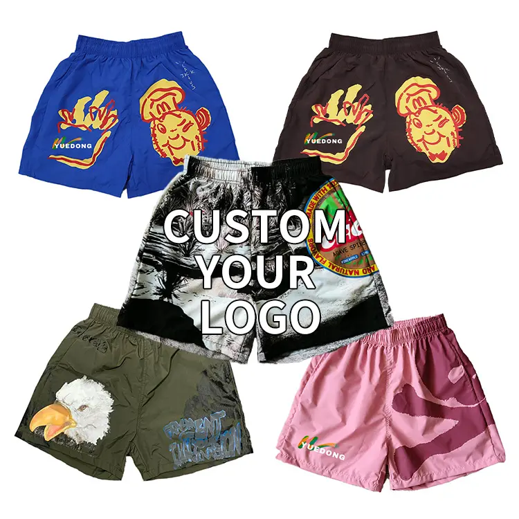 Oem Polyester Men Summer 5 Inch Inseam Swim Mesh Gym Basketball Beach Board Sublimated Workout Sweat Nylon Custom Men'S Shorts