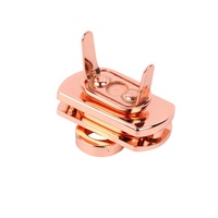 Serrure à torsion de sac à main de luxe en alliage de zinc en or rose | Fermoir de sac carré avec fixation à vis pour matériel de fermeture de sac à main