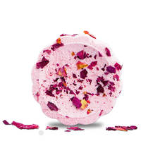 Bombe de bain Rose naturelle en forme de cœur, hydratant et lissant, bain moussant