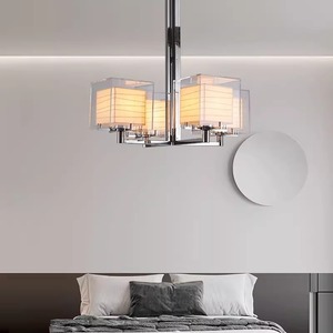 Tony Chi Wall Lamp Series Chandelier Rectangle Chrome <b>Led</b> <b>Light</b> Home Living Room Study Restaurant Lighting E26 Switch Control - Product Image 4