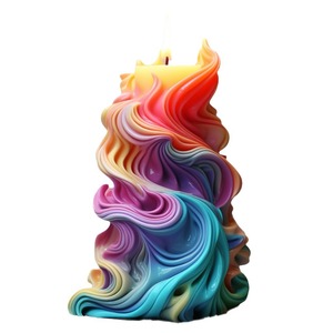 Customizable Silicone Wave Shaped <b>Candle</b> <b>Molds</b> For DIY Scented <b>Candles</b> Plaster <b>Mold</b> Making Kits Transparent White YTDZ003 - Product Image 5