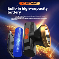 Lampe frontale portable puissante, étanche IP65, en ABS, au lithium, super lumineuse, avec zoom, détecteur de mouvement, LED rechargeable, charge USB, longue portée