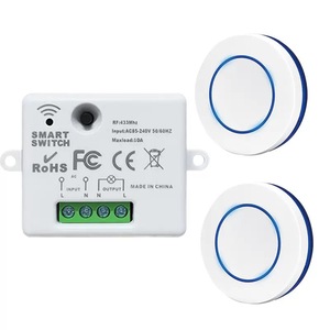 Récepteur intelligent RF 433 MHz AC85-240V 10A avec 1 bouton télécommande sans fil pour éclairage, serrure, prise, rideau, porte de garage - Product Image 1
