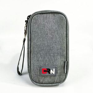 Étui de voyage portable en nylon durable avec fermeture éclair pour accessoires électroniques, grande capacité, pour batterie externe, gris, sac souple pour USB - Product Image 2