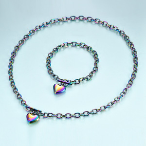 Pulsera de acero de titanio con colgante de corazón colorido para mujer, hebilla OT de 15MM, regalo de joyería de moda - Product Image 2