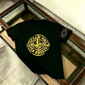 เสื้อยืดแขนสั้นสีส้มทรงโอเวอร์ไซส์สำหรับผู้ชาย ปักลาย ระบายอากาศได้ดี สวมใส่สบายๆ สไตล์สปอร์ต - Product Image 5
