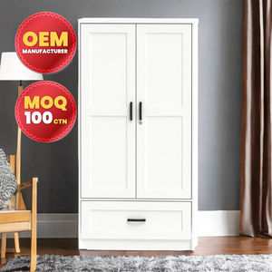 Moderno blanco contemporáneo armario organizador hecho a medida muebles de dormitorio en Panel de madera para el hogar Hotel hecho en Malasia OEM - Product Image 1