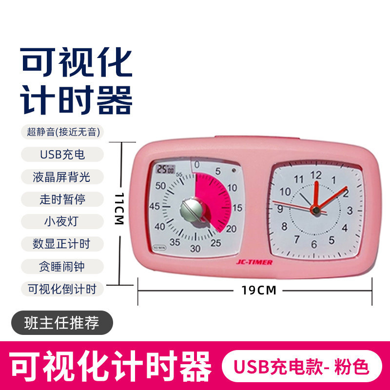 Rose (Rechargeable) Double Cadran + En Stock + Chargement USB