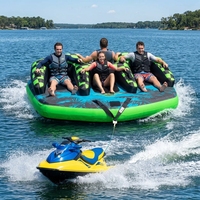 Promotion Usine : Bateau Gonflable Remorquable 4 Personnes pour Sports Nautiques, Tube de Ski Nautique, Planche de Sport Aquatique, Canapé Aquatique