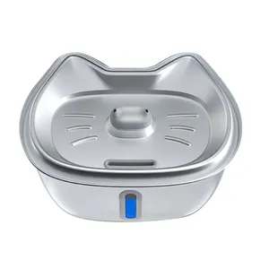 Auto Huisdier Kat Water Fontein 3.2l 304 Roestvrij Staal Met Visuele Waterniveau Venster Ultra Stille Pomp Pet Water Dispenser