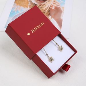 Tùy Chỉnh Nhỏ Giấy Trượt Ra Ngăn Kéo Bao Bì Đồ Trang Sức Bao Bì Vòng Đeo Tay Vòng Quà Tặng Màu Đỏ Hộp Đồ Trang Sức Với Logo In - Product Image 3