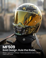 Helm Full Face ILM Terlaris untuk Motor Trail, Bahan ABS, Bersertifikasi ECE, Dual Visor, Quick Release, Mythology Gold MF509
