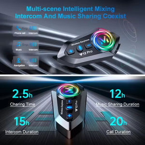 Auriculares para Casco <span class=keywords><strong>de</strong></span> Motocicleta para 2 Conductores, Intercomunicador con Radio FM, Función <span class=keywords><strong>de</strong></span> Compartir Música, Asistente <span class=keywords><strong>de</strong></span> Voz, Auriculares para Casco - Product Image 6