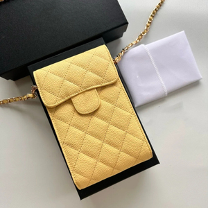 Borsa a Tracolla in Vera Pelle Trapuntata per Telefono, Mini Portafoglio con Catena, Borsetta in Pelle di Prima Qualità per Donne - Product Image 2