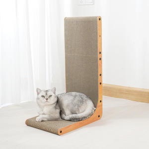 Personalizado en forma de L respetuoso del medio ambiente de cartón montado en la pared del gato rascador poste moderno gato árbol Scratch Pad para gatos - Product Image 4