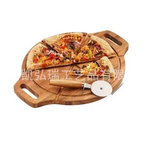 Plateau à pizza en bois, planche à découper en bois double face, plateau à dessert et à fruits en bois, plateau à fromages. - Product Image 5