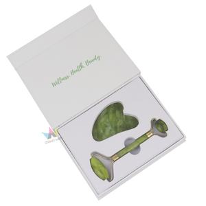 Boîte en carton rigide pliable gaufrée biodégradable à étiquette privée, en quartz rose, Gua Sha, 23 mm d'épaisseur, emballage en papier, éponge magnétique - Product Image 3