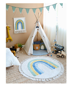 Gran oferta Cachemira moderno de lujo de alta calidad <span class=keywords><strong>lavable</strong></span> piso redondo hogar habitación de los niños <span class=keywords><strong>alfombra</strong></span> - Product Image 5