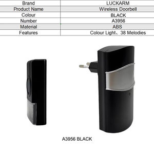 جرس باب لاسلكي بـ38 نغمة ومدى 200 متر للمنزل والمكتب والاستخدام التجاري، جرس إنذار لاسلكي مع جهاز استقبال قابل للتوصيل - Product Image 5